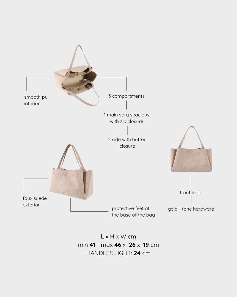 Borsa a spalla IVORY SUEDE - CAMEL