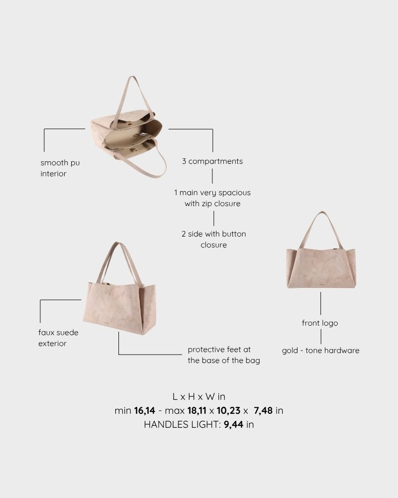 Borsa a spalla IVORY SUEDE - CAMEL