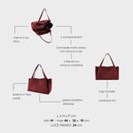 Borsa a spalla IVORY SUEDE - BURGUNDY