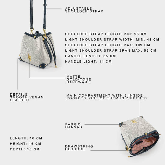 Borsa a secchiello JANE - BLU