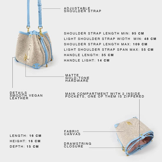 Borsa a secchiello JANE - AZZURRO