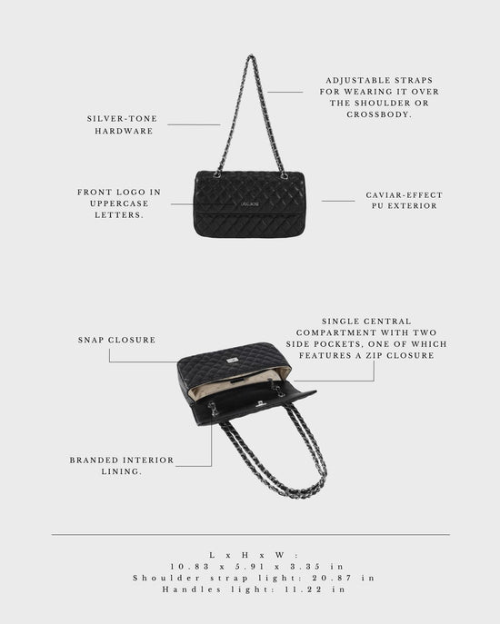 Borsa a spalla KATE BIG - BLACK SILVER