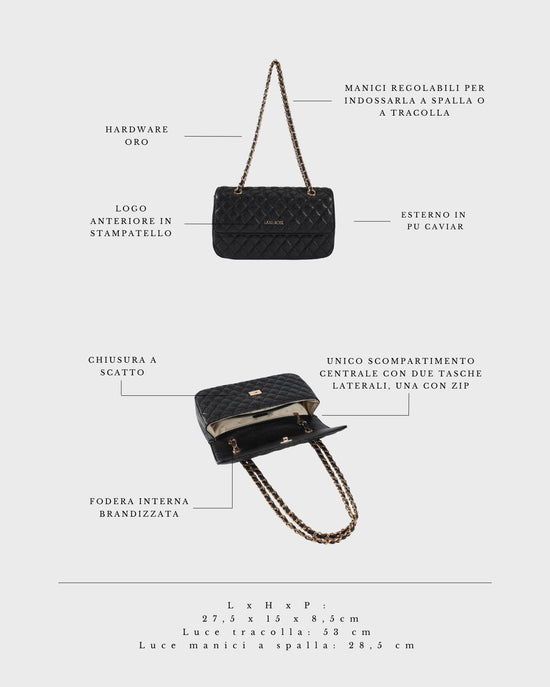 Borsa a spalla KATE BIG - BLACK GOLD
