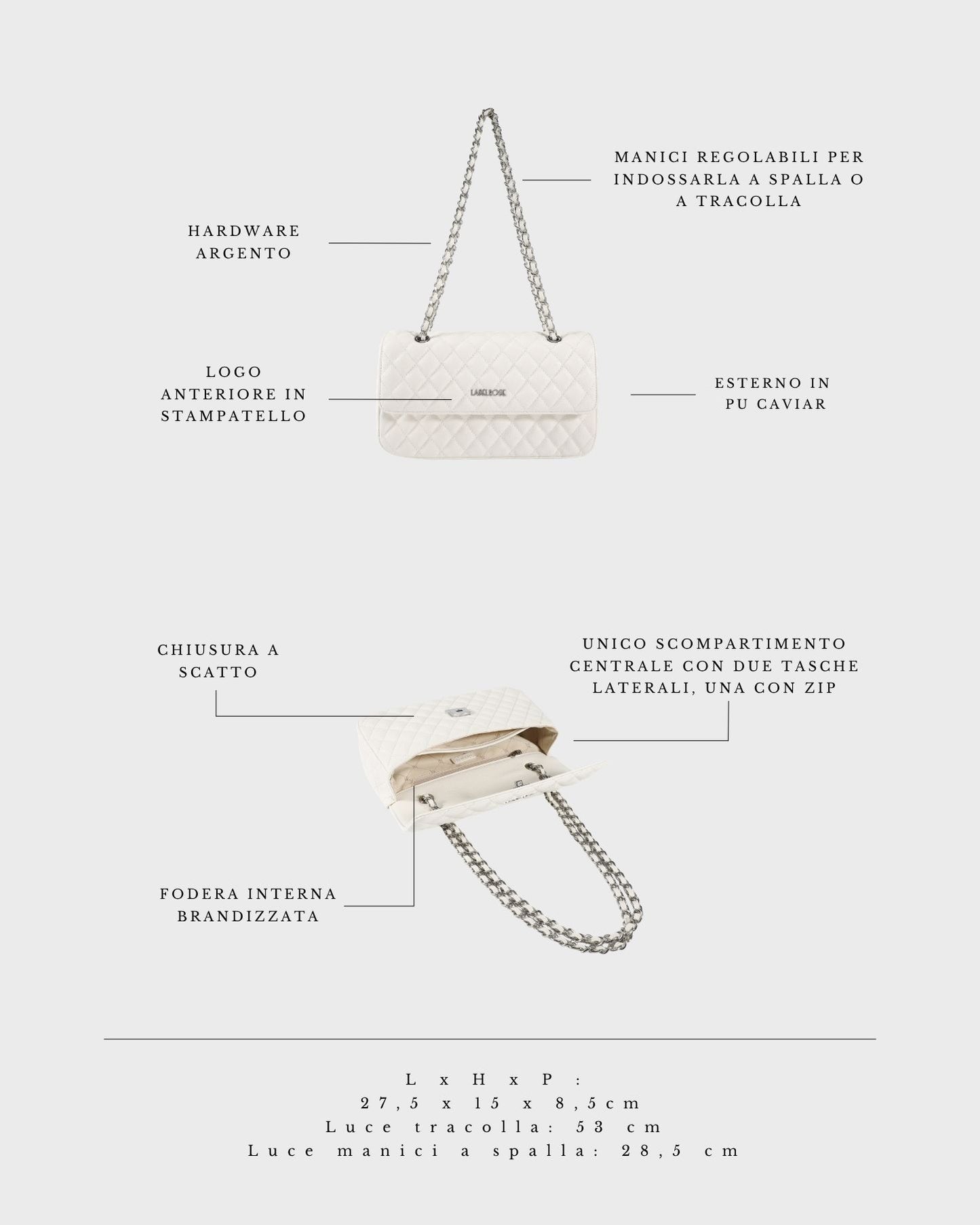 Borsa a spalla KATE BIG - CLOUD WHITE