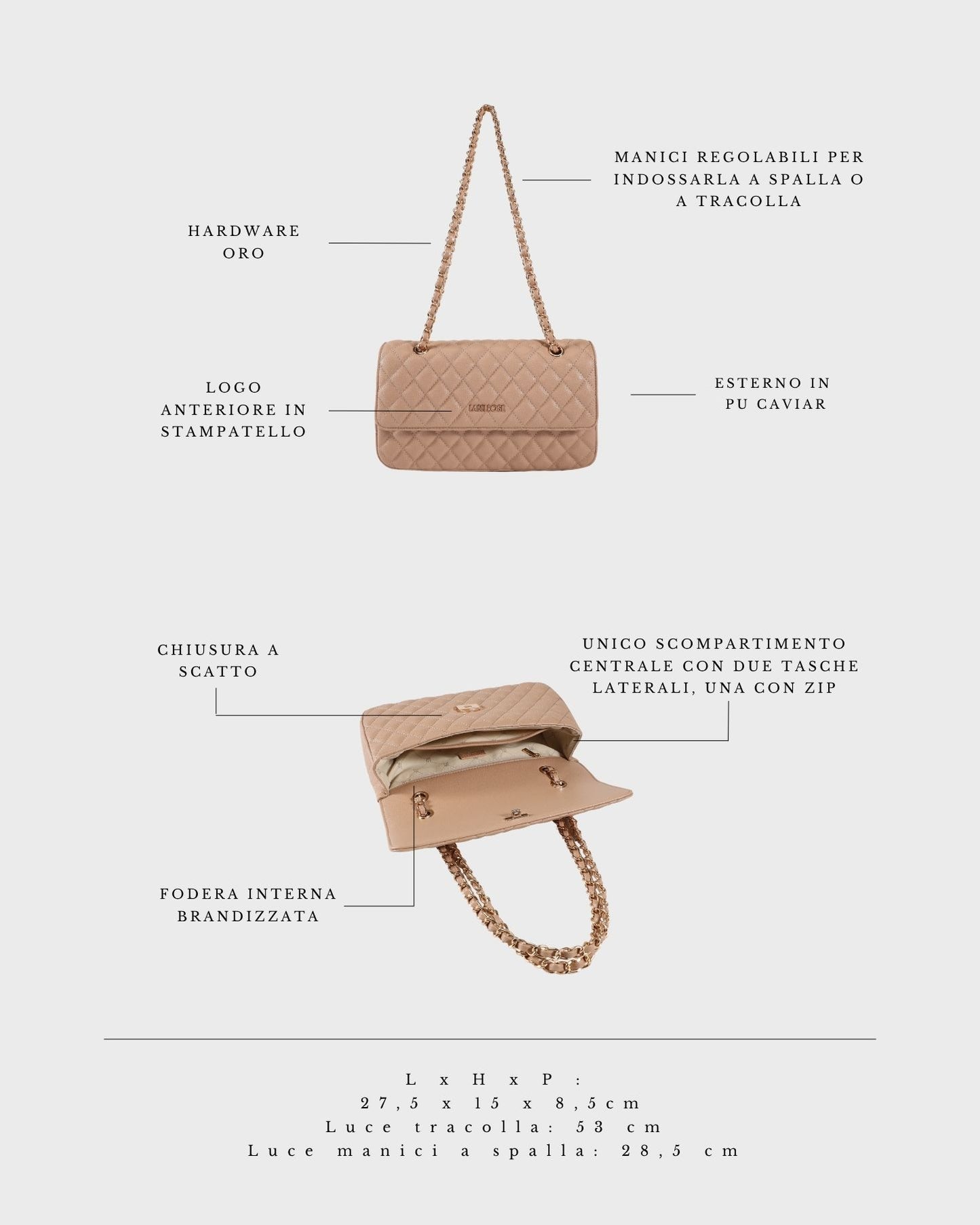 Borsa a spalla KATE BIG - SANDY BEIGE