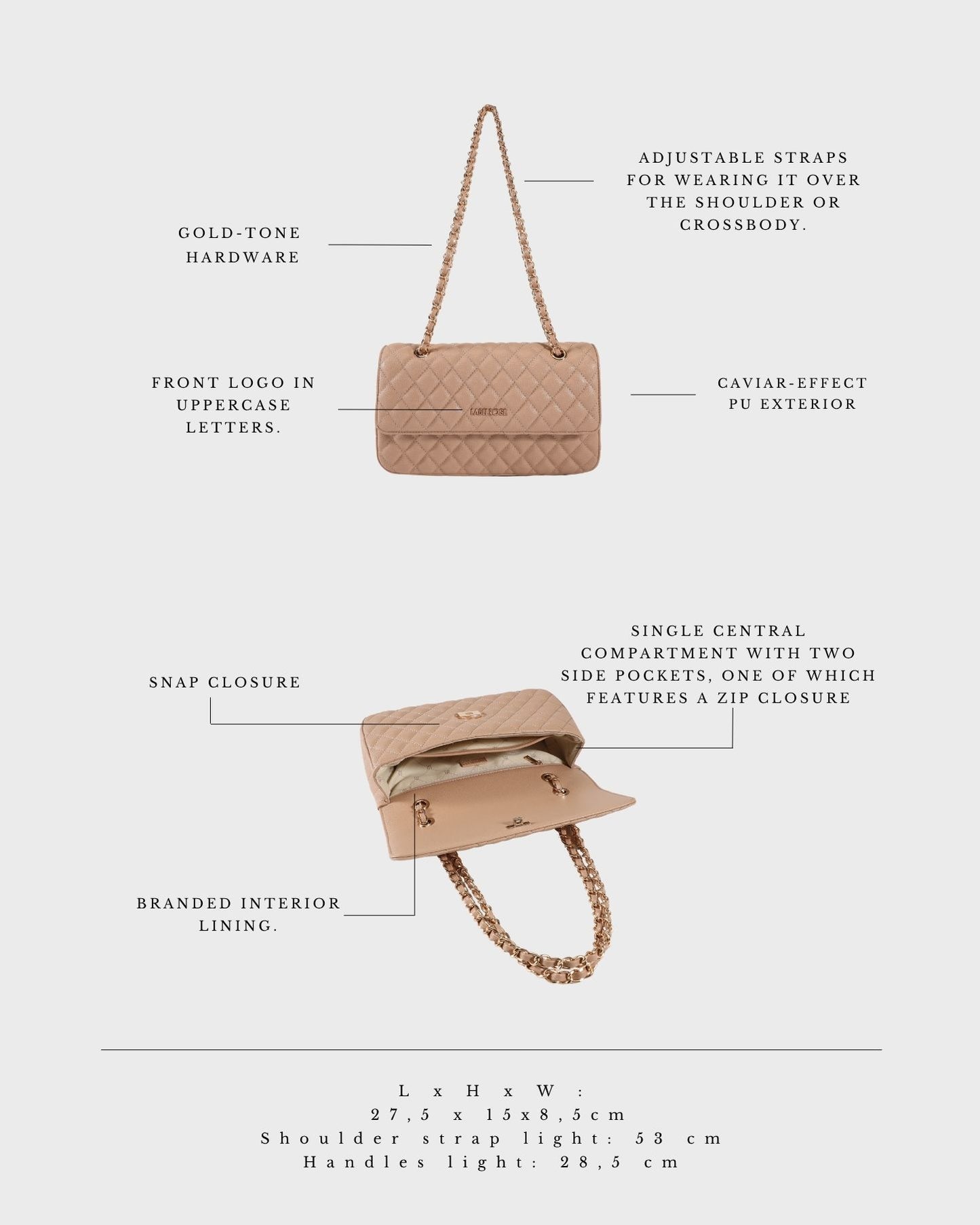 Borsa a spalla KATE BIG - SANDY BEIGE