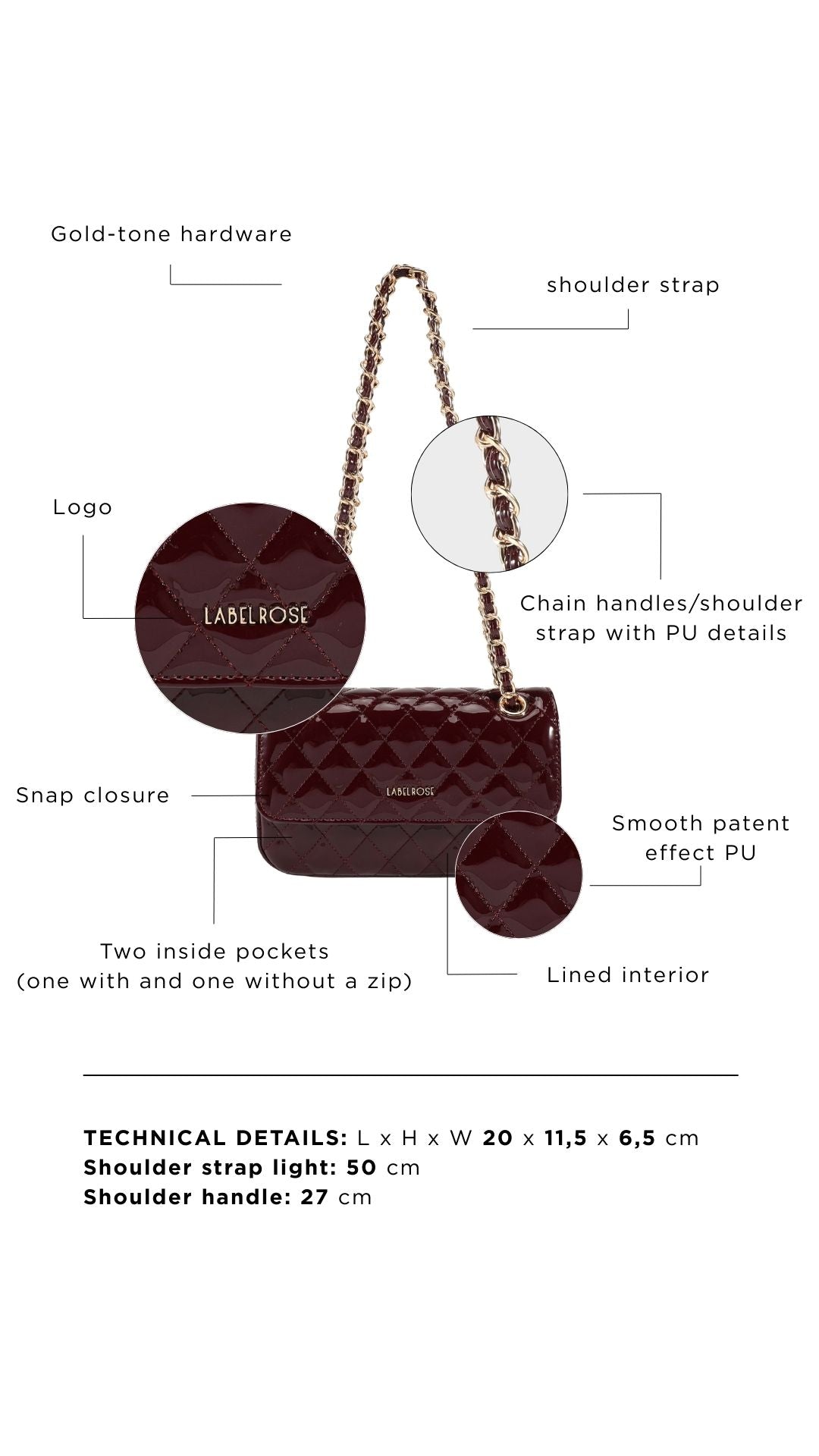 Borsa a spalla KATE SMALL- BURGUNDY