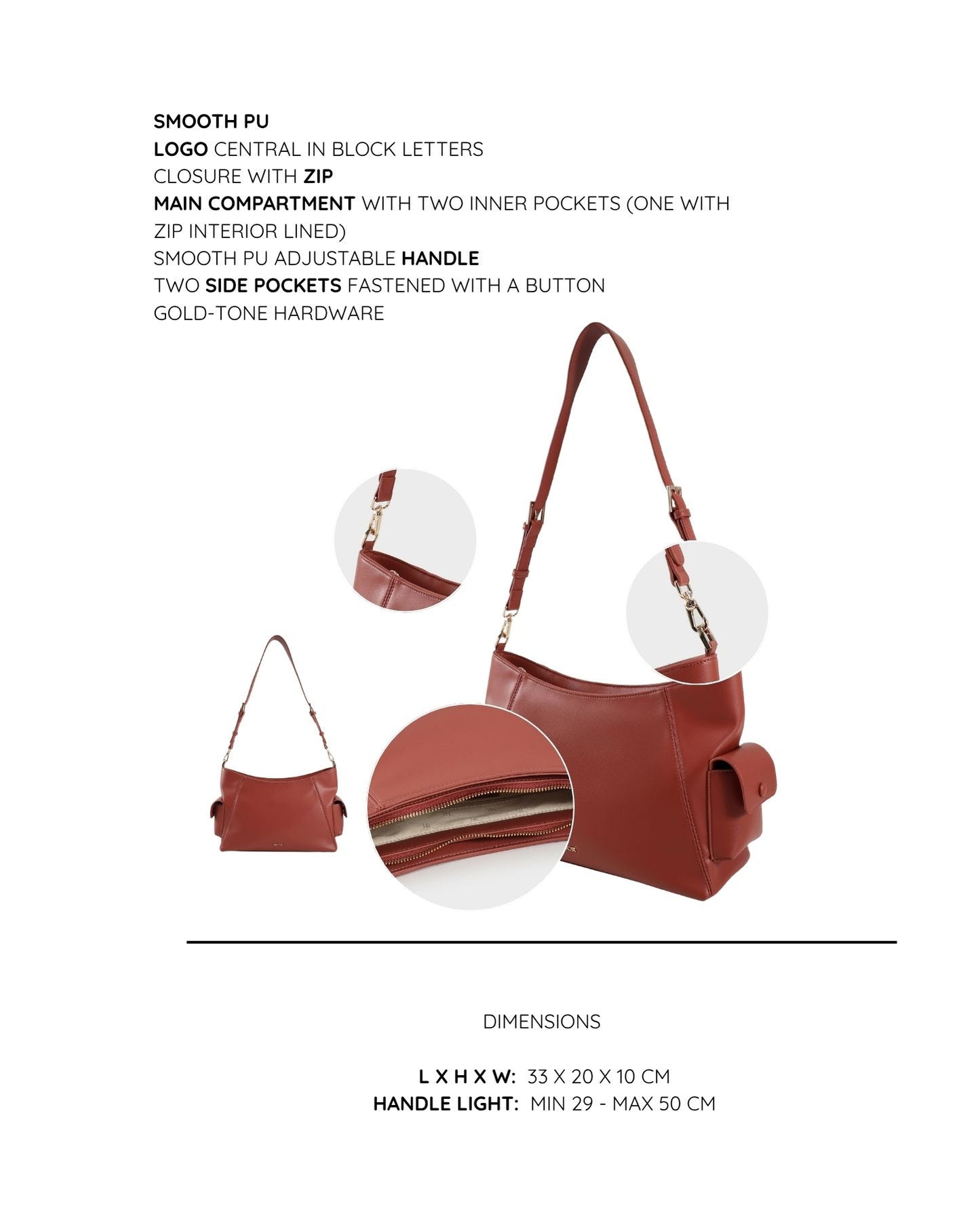 LEXI 2.0 Shoulder Bag - CHESTNUT