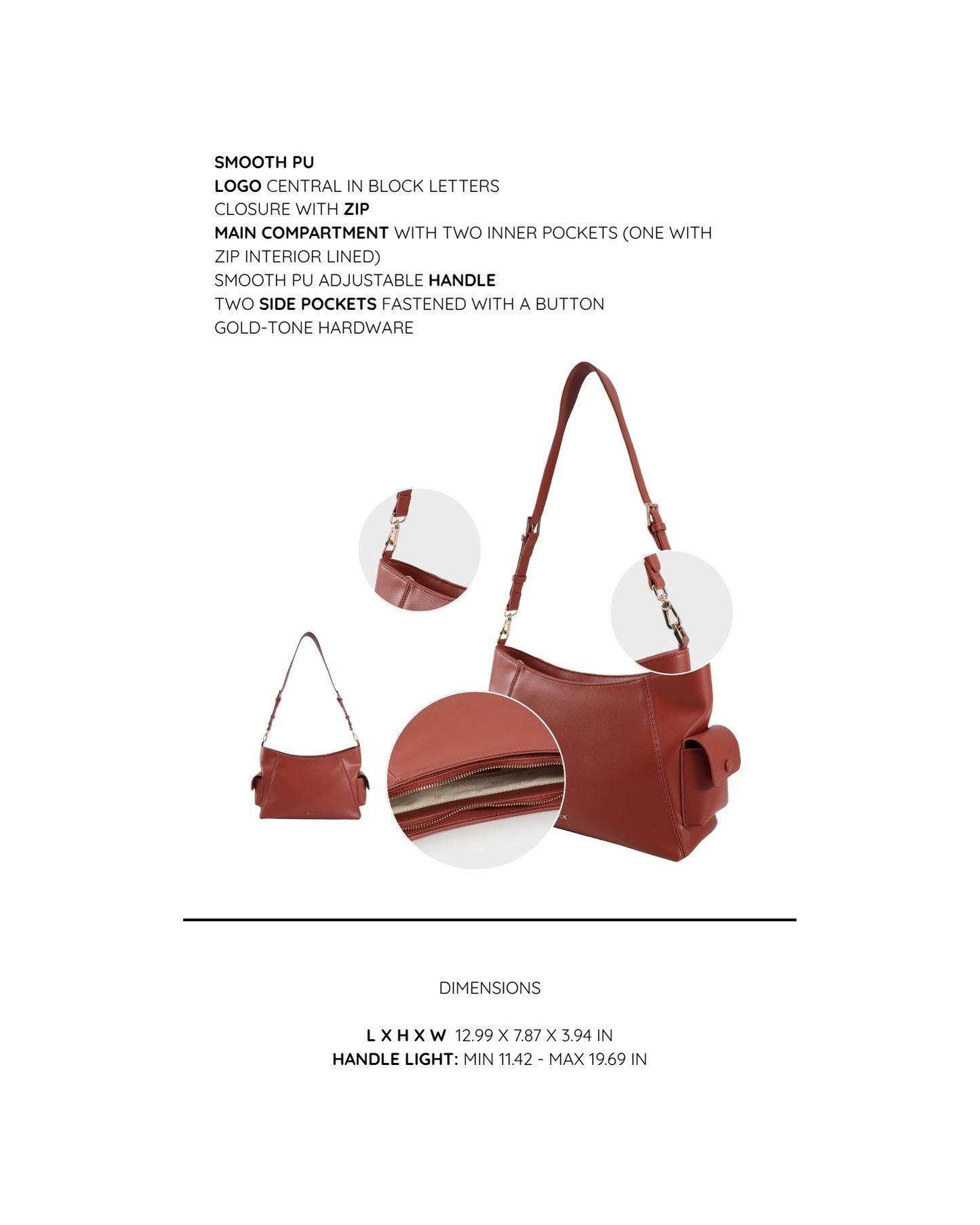 LEXI 2.0 Shoulder Bag - CHESTNUT