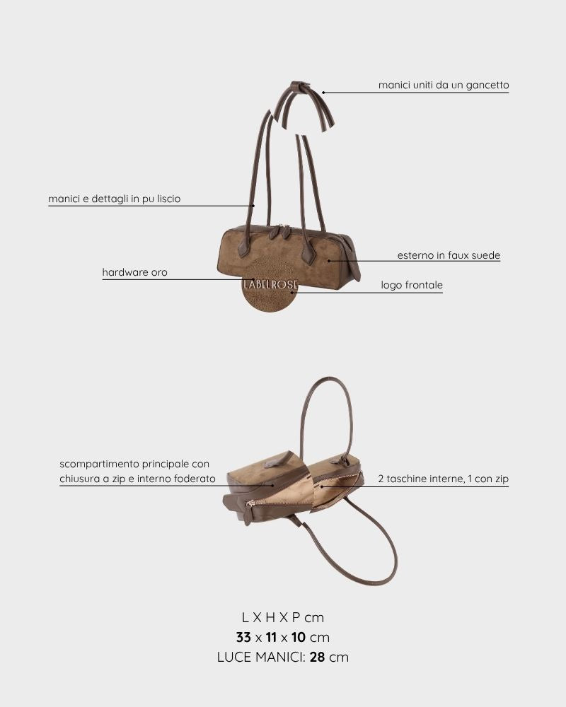 Bolso de hombro LE NUITE - ALMOND TAUPE