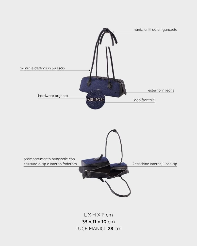 Borsa a spalla LE PETITE JEANS - CITYWALK DENIM BLACK