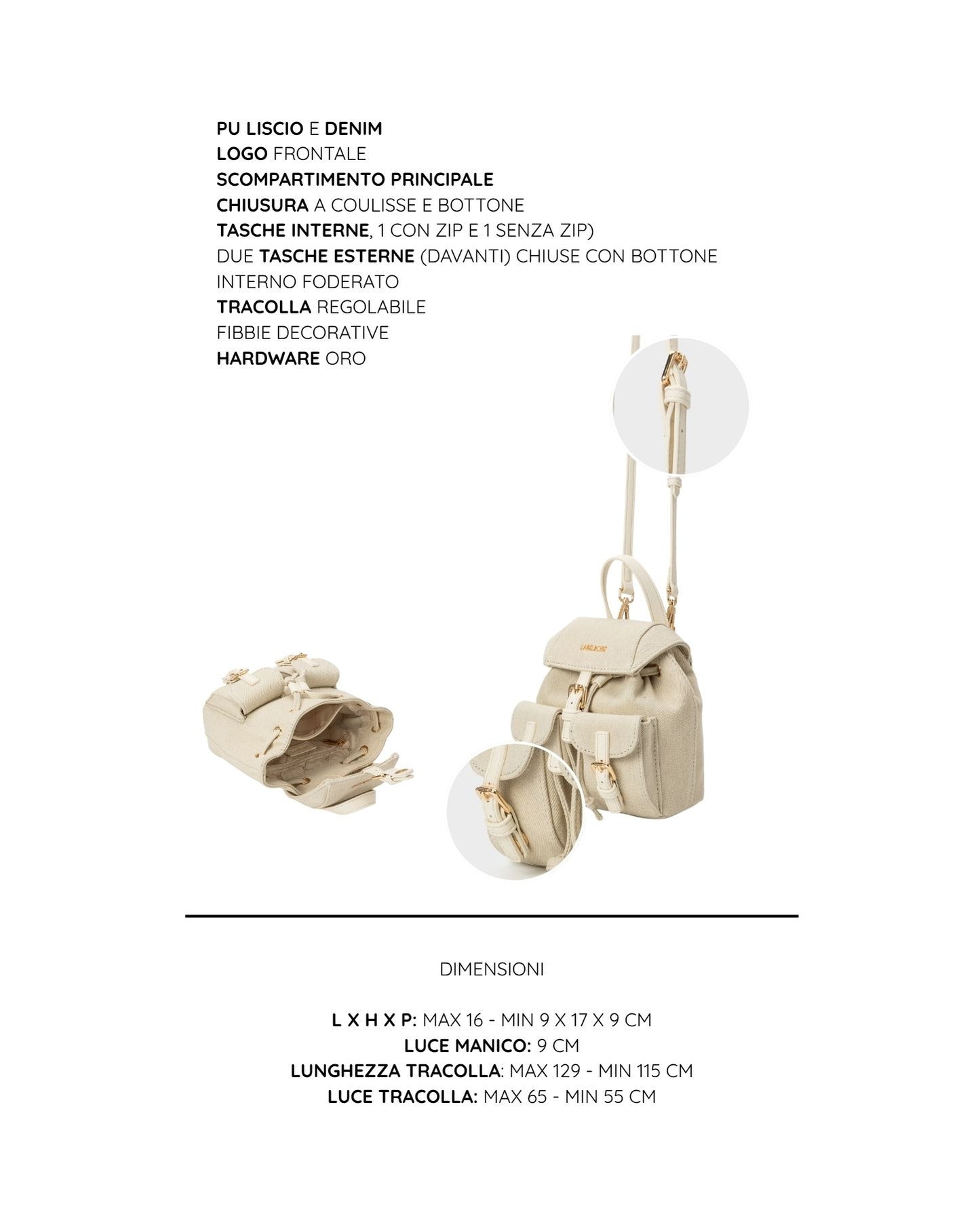 Borsa a tracolla LIBBY - CREAM