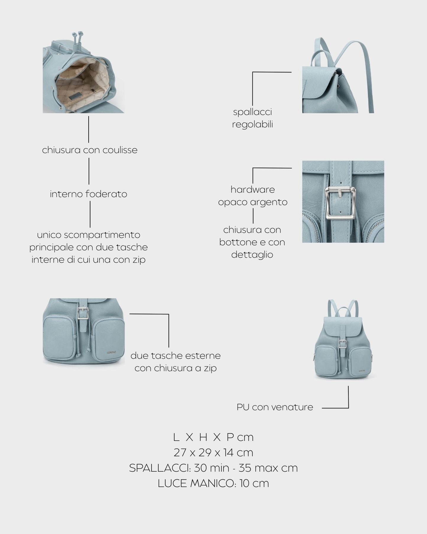 SUMMER BACKPACK backpack - LIGHT BLUE