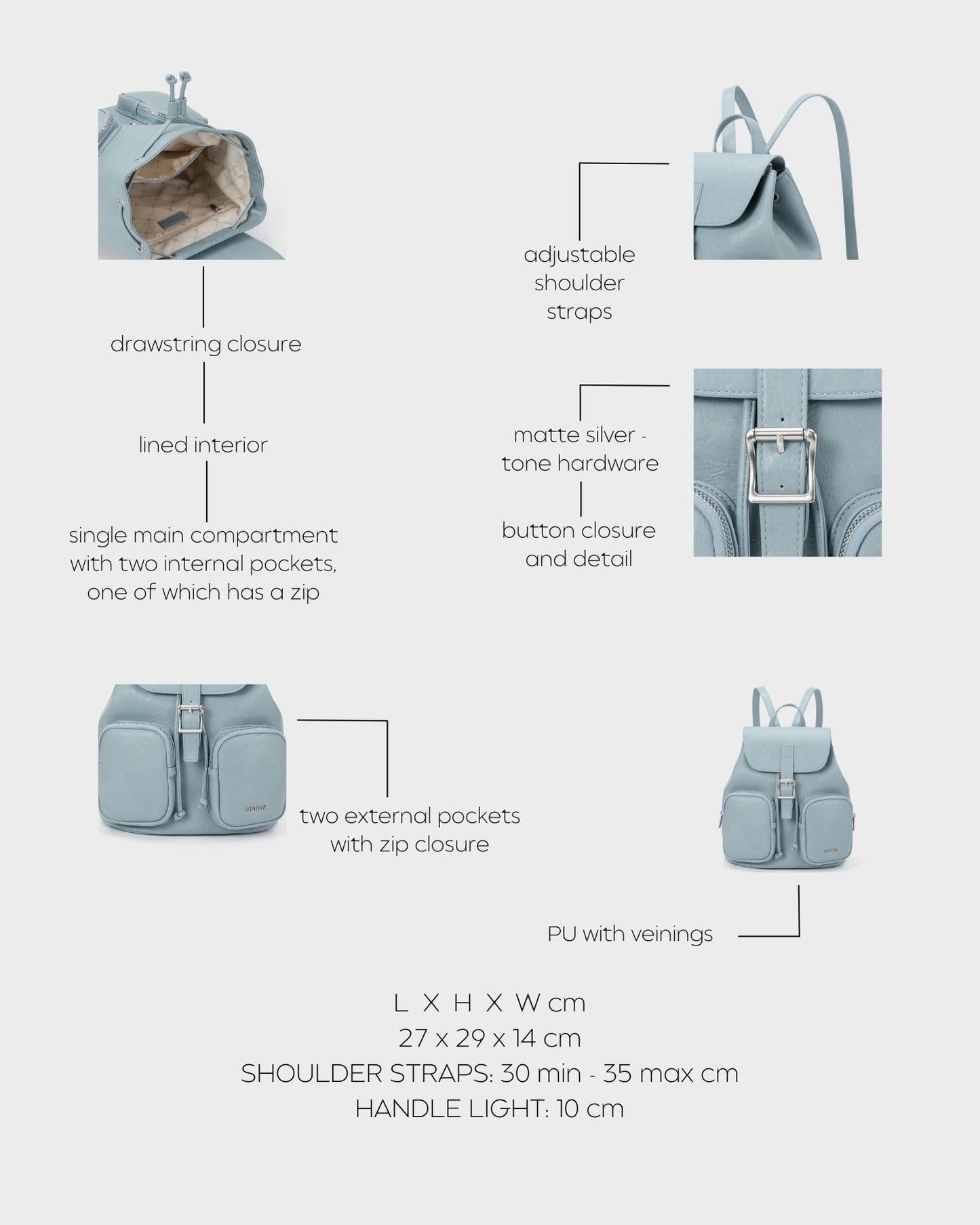 SUMMER BACKPACK backpack - LIGHT BLUE