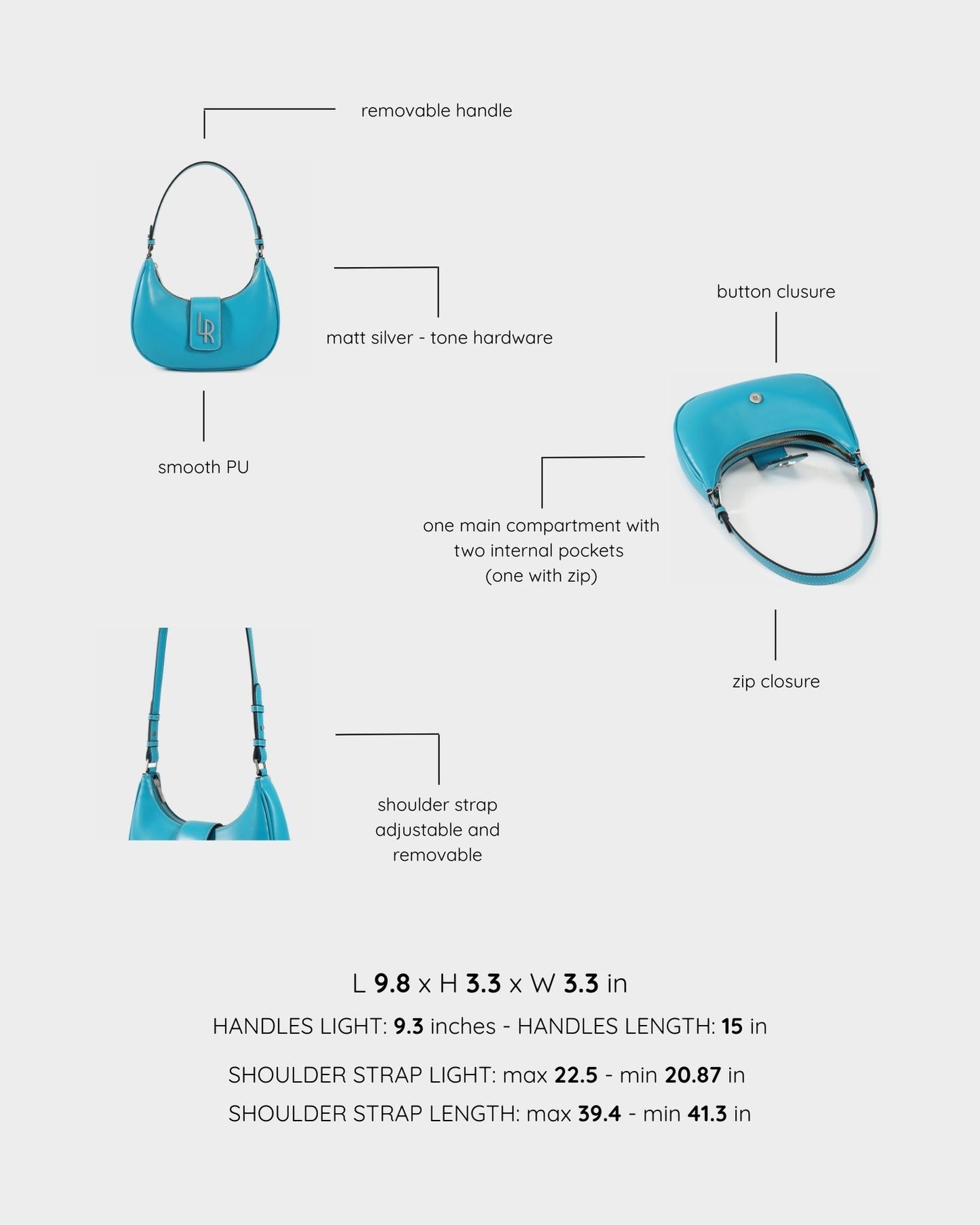 Borsa a spalla BEA - LIGHT TEAL