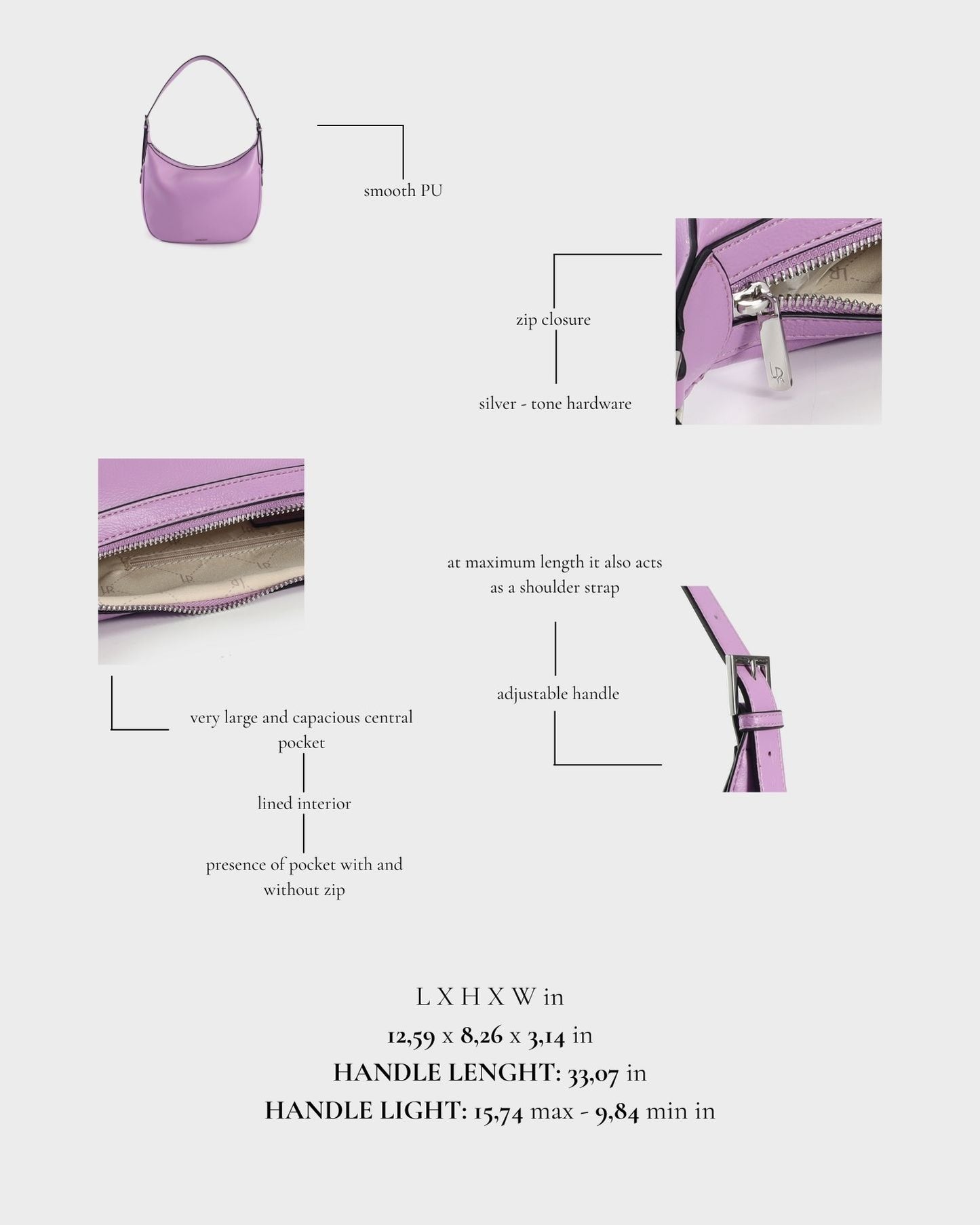 Borsa a spalla LILLIAN - LILAC