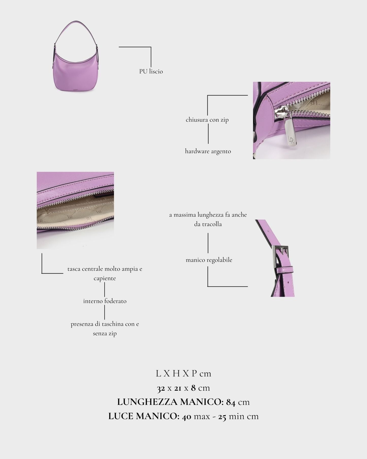 Borsa a spalla LILLIAN - LILAC