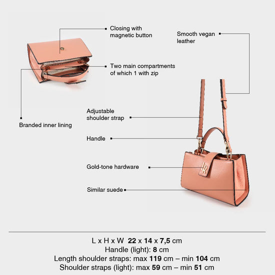 Handbag LINDA - PEACH