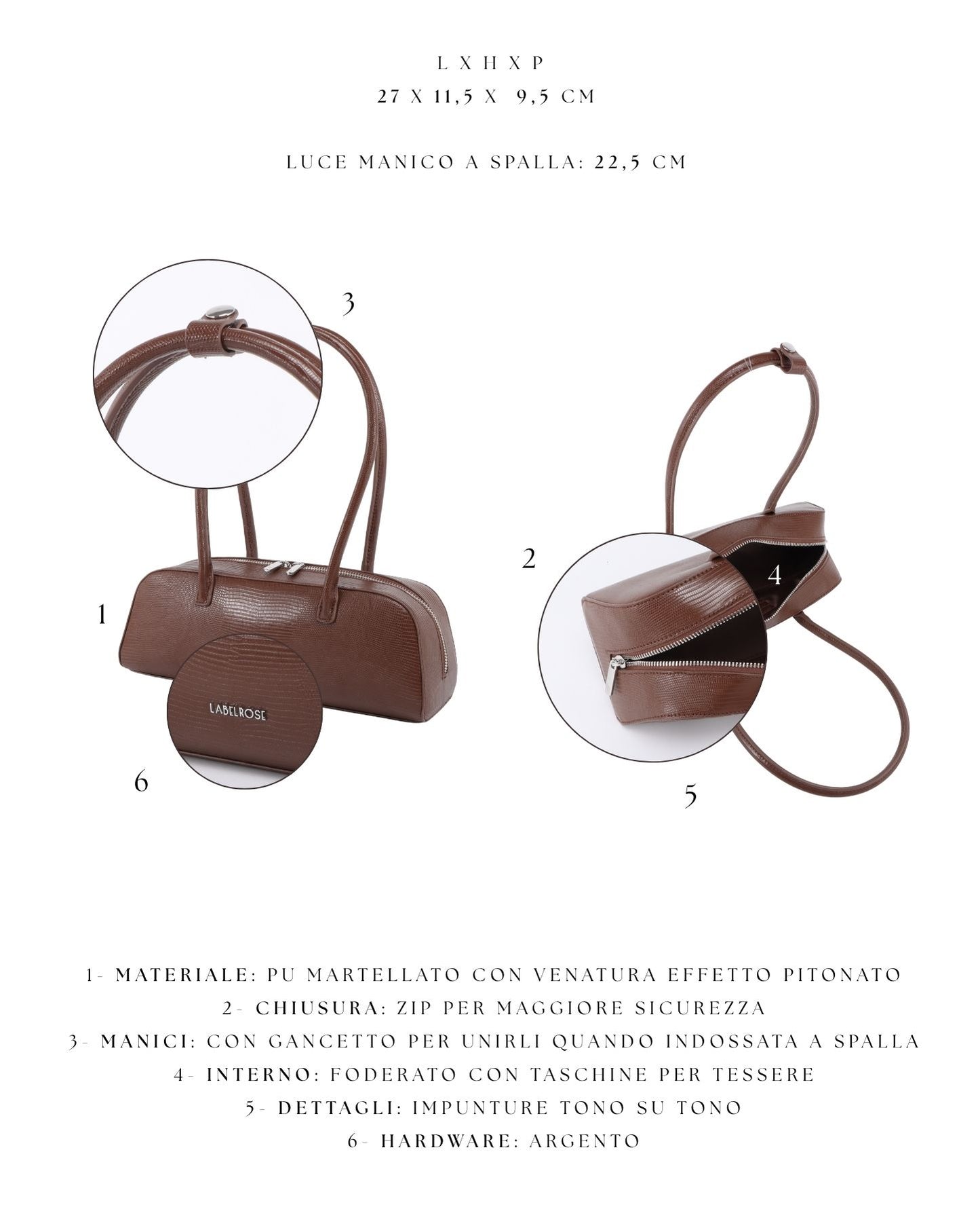 Bolso de hombro LONGUETTE- AMBER BROWN PREVENTA