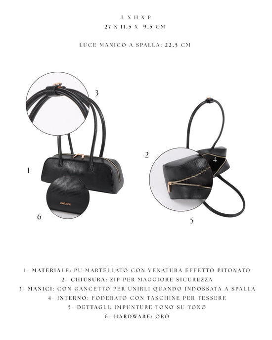 LONGUETTE Shoulder Bag - BLACK GOLD