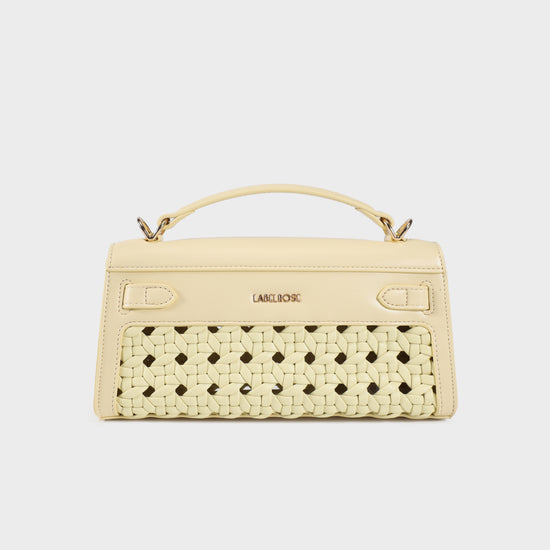 Borsa a mano FRANCESCA INTRECCIATA - SOFT YELLOW