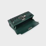 Borsa a mano FRANCESCA INTRECCIATA - FOREST GREEN