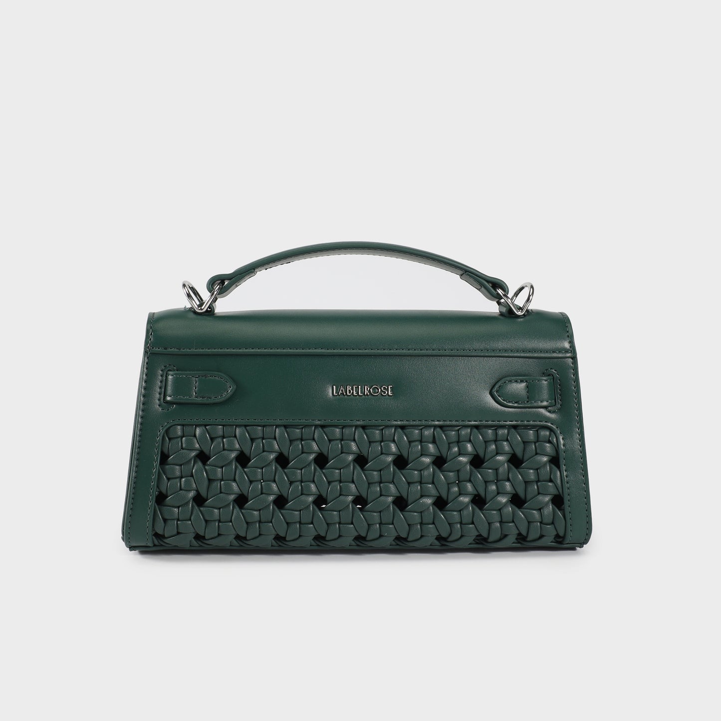 Borsa a mano FRANCESCA INTRECCIATA - FOREST GREEN