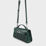 Borsa a mano FRANCESCA INTRECCIATA - FOREST GREEN