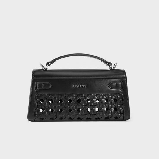 Borsa a mano FRANCESCA INTRECCIATA - JET BLACK SILVER