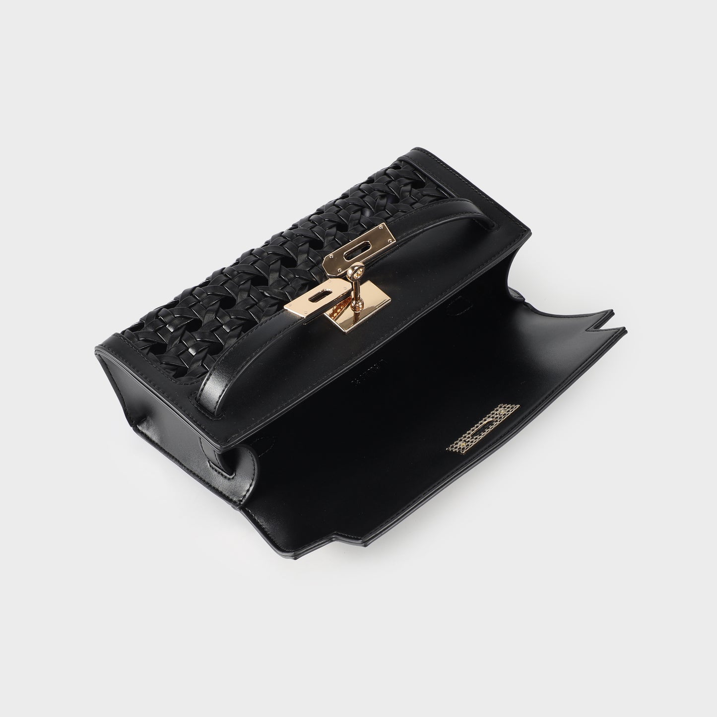 Borsa a mano FRANCESCA INTRECCIATA - JET BLACK GOLD