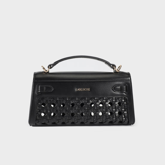 Borsa a mano FRANCESCA INTRECCIATA - JET BLACK GOLD