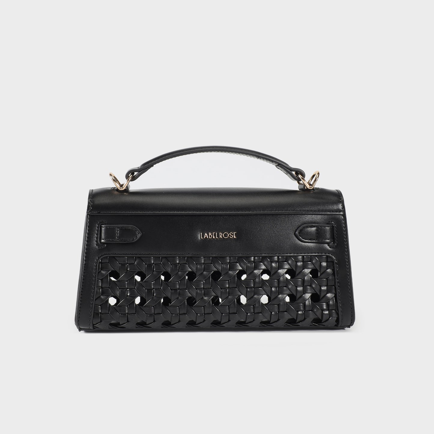Borsa a mano FRANCESCA INTRECCIATA - JET BLACK GOLD