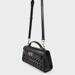 Borsa a mano FRANCESCA INTRECCIATA - JET BLACK GOLD