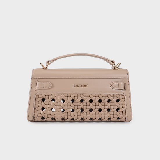 Borsa a mano FRANCESCA INTRECCIATA - TAUPE
