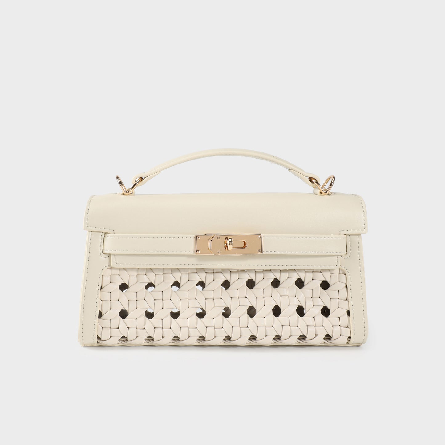 Borsa a mano FRANCESCA INTRECCIATA - CREAM
