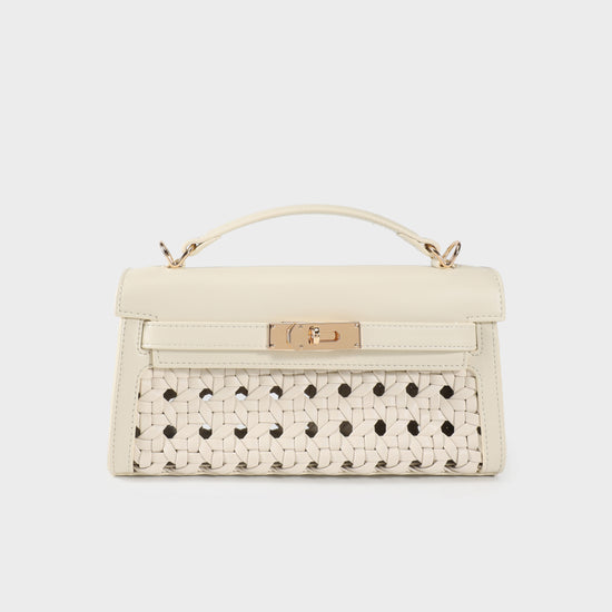 Borsa a mano FRANCESCA INTRECCIATA - CREAM