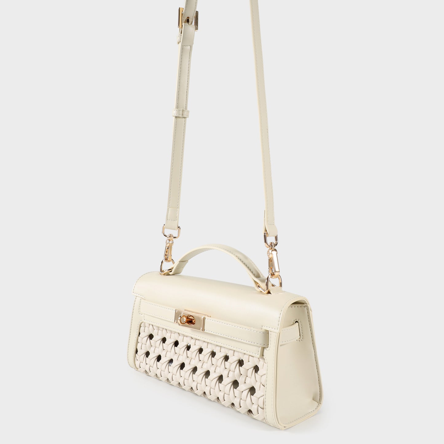 Borsa a mano FRANCESCA INTRECCIATA - CREAM
