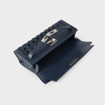 Borsa a mano FRANCESCA INTRECCIATA - BLUE NAVY
