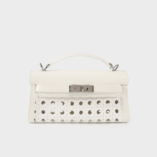 Borsa a mano FRANCESCA INTRECCIATA - WHITE