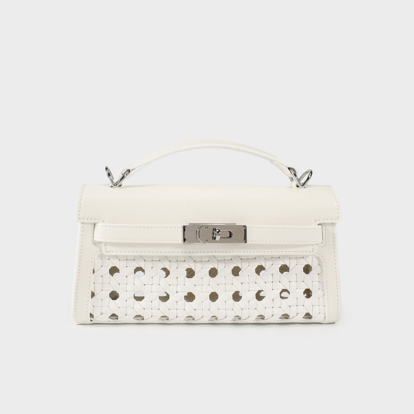 Borsa a mano FRANCESCA INTRECCIATA - WHITE