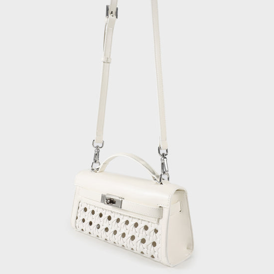 Borsa a mano FRANCESCA INTRECCIATA - WHITE
