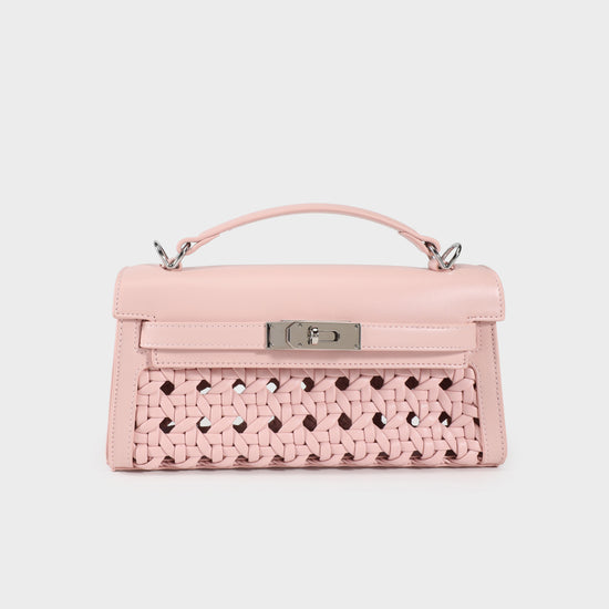 Borsa a mano FRANCESCA INTRECCIATA - ROSE