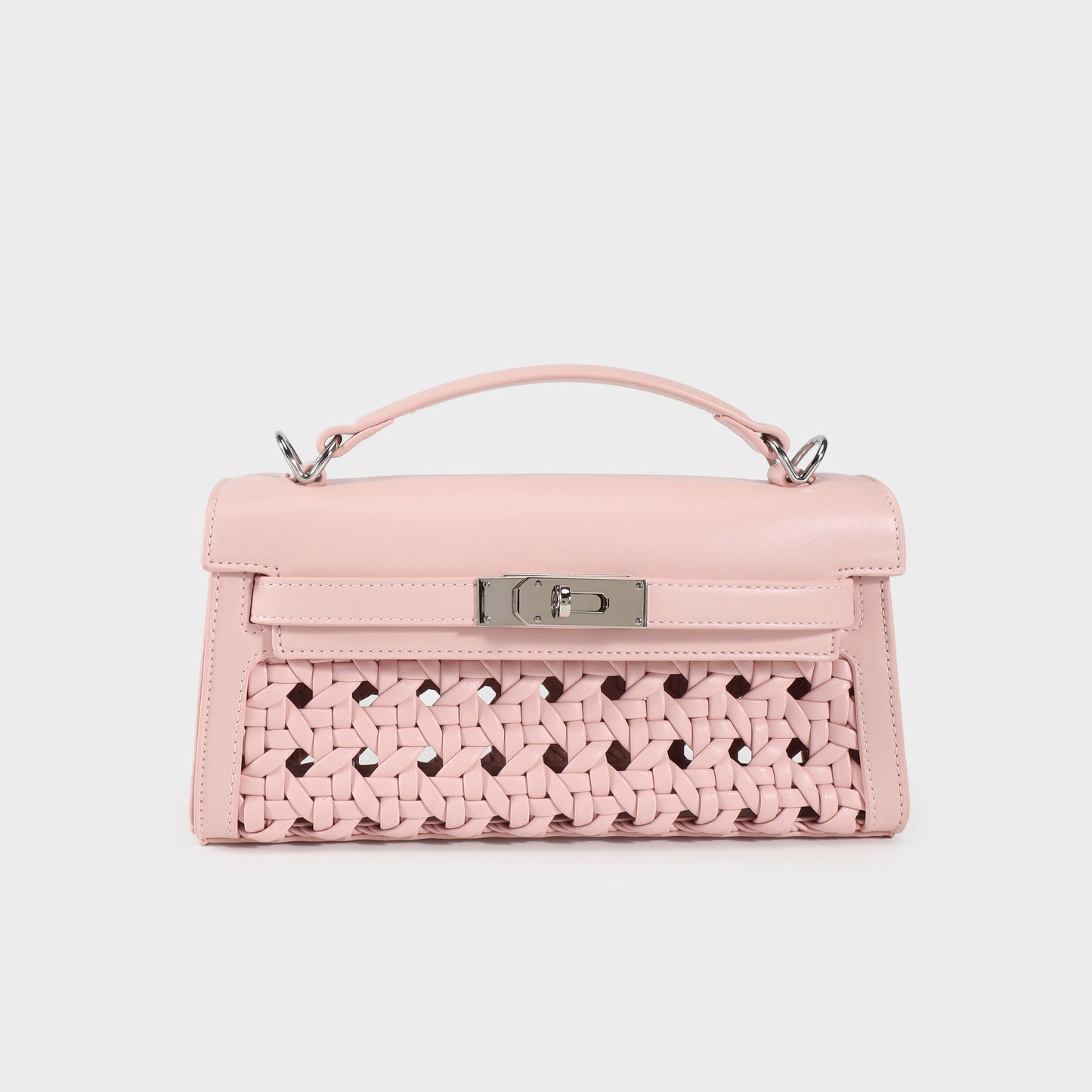 Borsa a mano FRANCESCA INTRECCIATA - ROSE