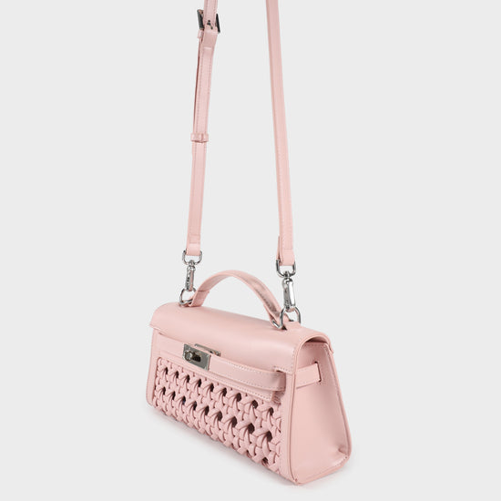 Borsa a mano FRANCESCA INTRECCIATA - ROSE
