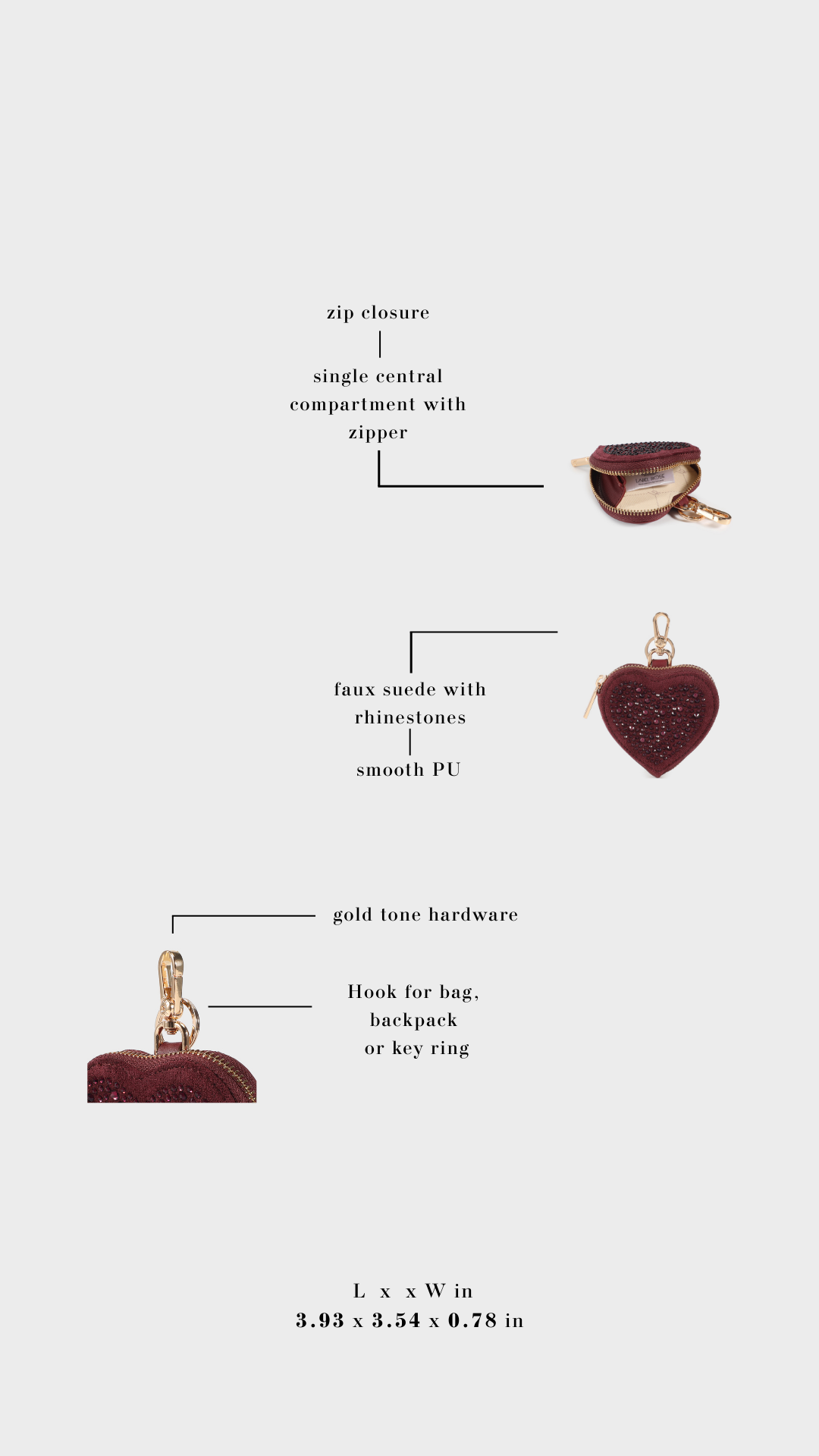 Portamonete  MARGOT HEART WALLET STRASS IN LOVE - GOLD