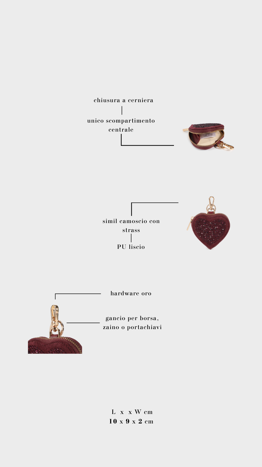 Portamonete  MARGOT HEART WALLET STRASS IN LOVE - GOLD