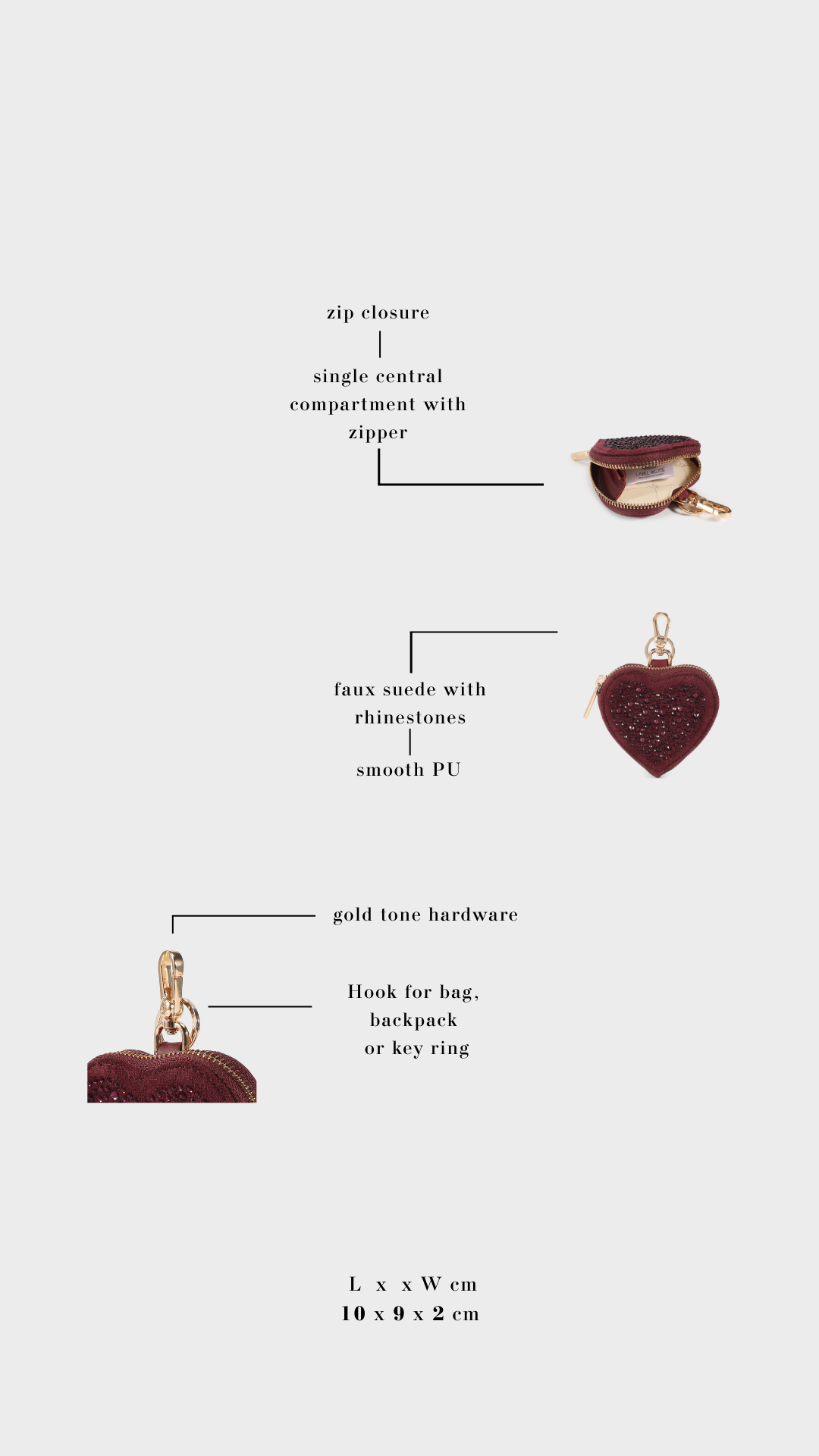 Portamonete  MARGOT HEART WALLET STRASS IN LOVE - GOLD