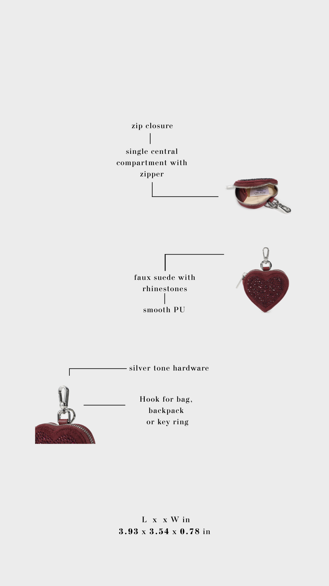 Portamonete  MARGOT HEART WALLET STRASS IN LOVE  - SILVER