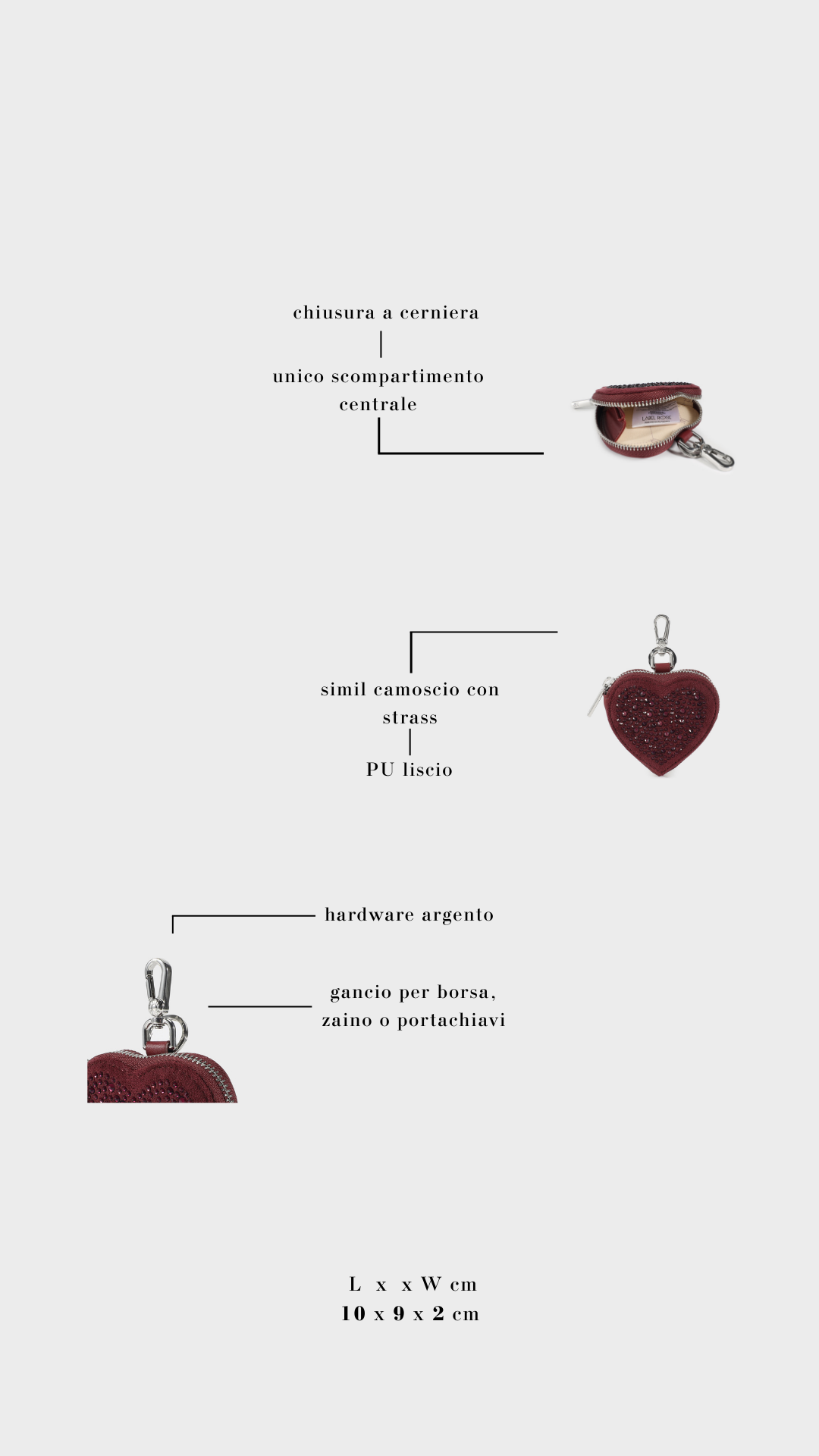 Portamonete  MARGOT HEART WALLET STRASS IN LOVE  - SILVER