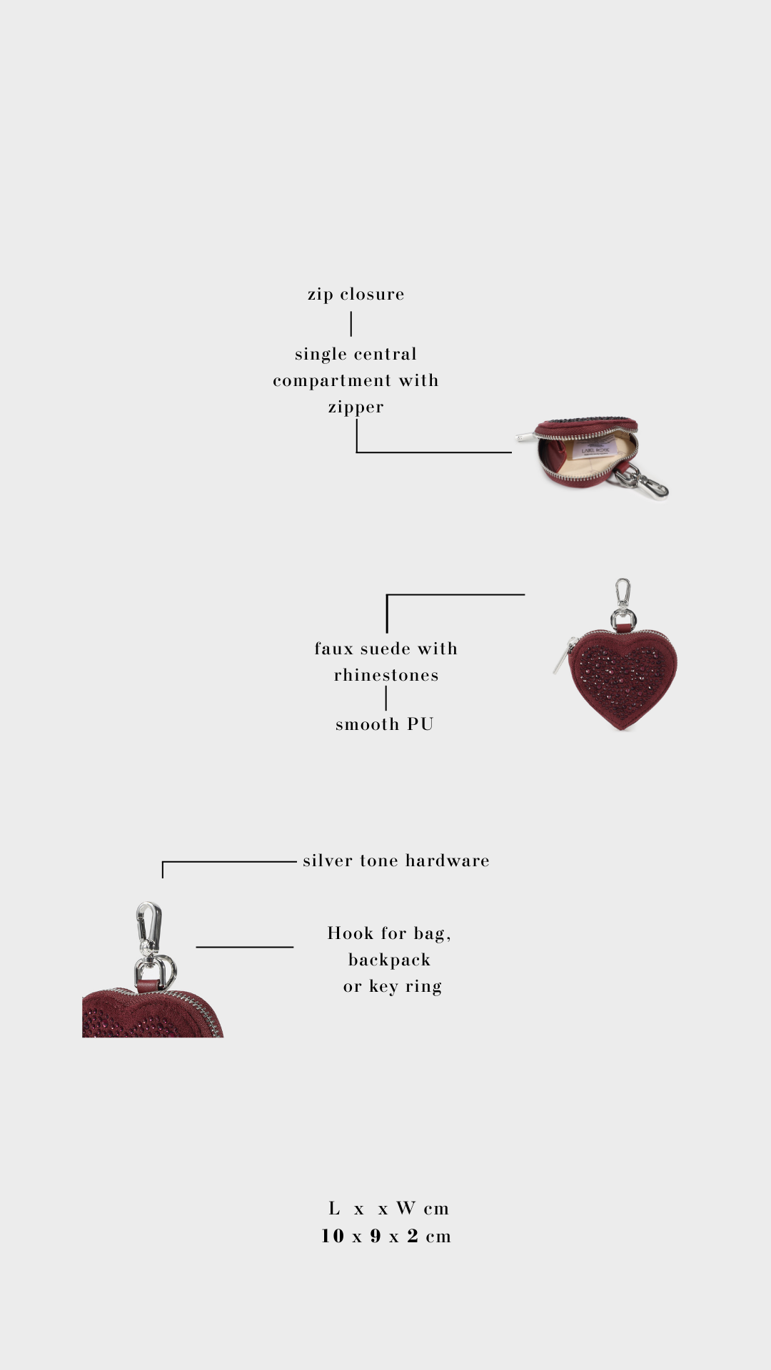 Portamonete  MARGOT HEART WALLET STRASS IN LOVE  - SILVER